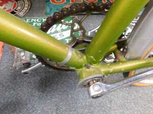 A Bates bicycle, with a Reynolds 531 green frame with applied advertising, chrome handlebars and... - 10