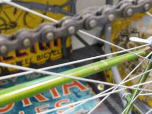 A Bates bicycle, with a Reynolds 531 green frame with applied advertising, chrome handlebars and... - 13