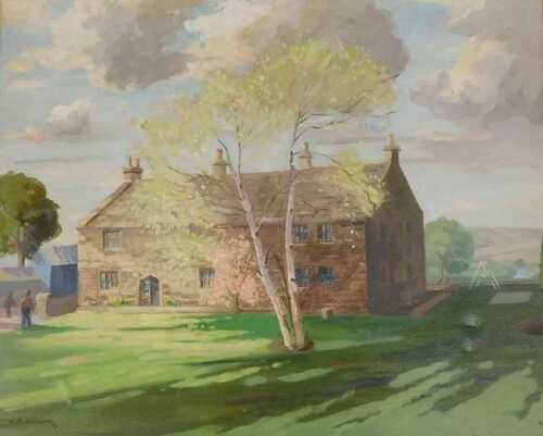 Gordon Clifford Barlow (1913-2004). Farm House, oil on canvas, signed, 49.5cm x 60cm.