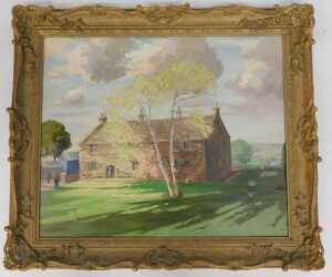 Gordon Clifford Barlow (1913-2004). Farm House, oil on canvas, signed, 49.5cm x 60cm. - 2