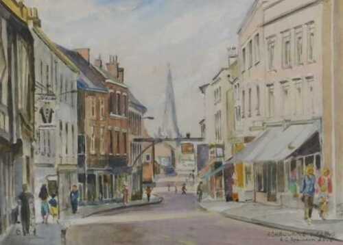 Alan C Robinson (20thC). Ashbourne Derbys, watercolour, signed, titled and dated 2000, 14.5cm x...