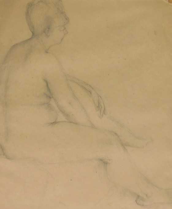 Augustus Edwin John (1878-1961). Nude study, pencil, signed, 29.5cm x 25cm.