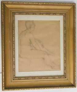Augustus Edwin John (1878-1961). Nude study, pencil, signed, 29.5cm x 25cm. - 2