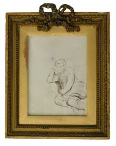 18thC/19thC. Study of a gentleman, ink sketch, 18.5cm x 13.5cm. - 2