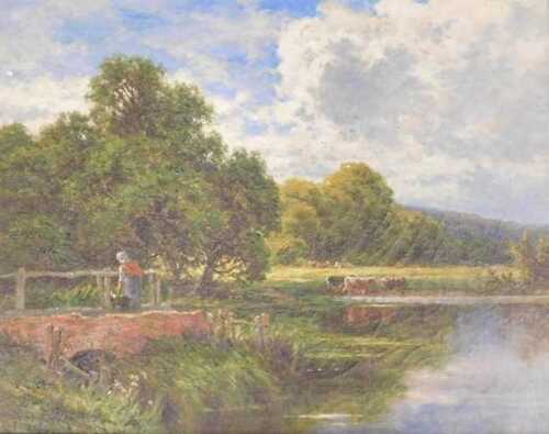 Henry H Parker (1858-1930). At Midgham Berks, oil on canvas, signed and titled verso, 38.5cm x...