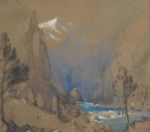 Michael Anthony Biddulph (1823-1904). Norway, watercolour, signed and titled verso, 33cm x 35cm.