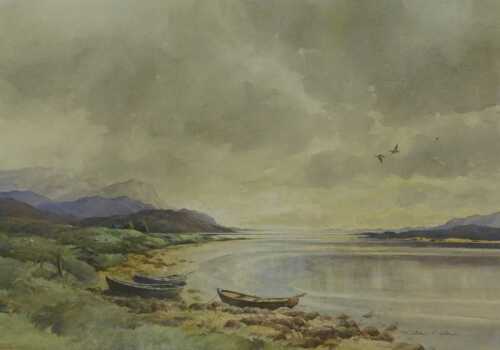 William Simson Clowe (20thC). Scottish loch scene, watercolour, signed, 42cm x 60cm.