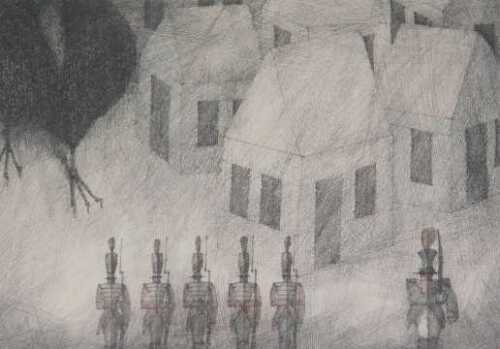 Paul Flora (1922-2009). Der Gross Rabe, artist signed coloured print, 32cm x 43cm. 
Label verso,...
