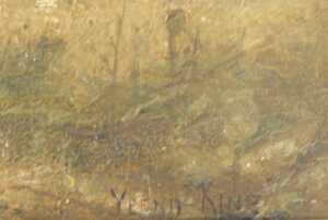 Henry John Yeend-King (1855-1924). "The Stream" - a pigtailed young maiden standing by a narrow... - 3