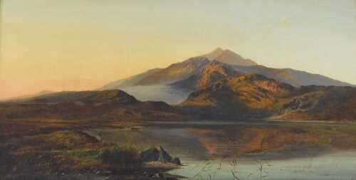 Charles Leslie (1835-1890). Snowdonia landscape, the mountain range rising in the distance, with...