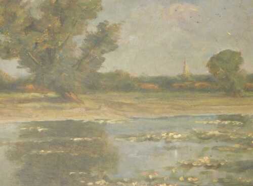 C Wood (20thC). Bramford, oil on board, monogramed and titled verso, 23.5cm x 31.5cm. 
Label...