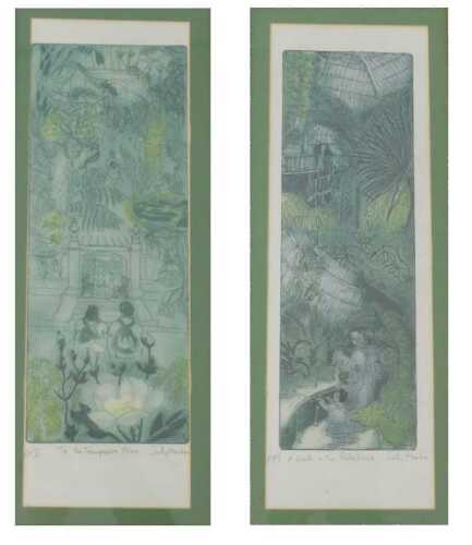 Sally Hunkin (19thC/20thC). To the Temperate House APII, A Walk in the Palmhouse APV, two artist...