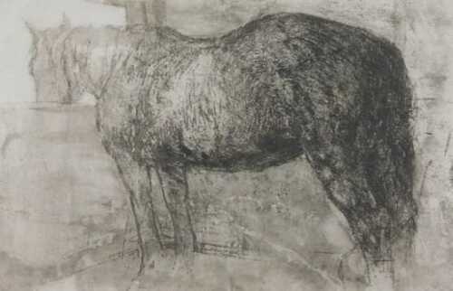 J Norwell (20thC). The Old Mare, artist signed limited edition etching, 8/50, 37cm x 45cm.
