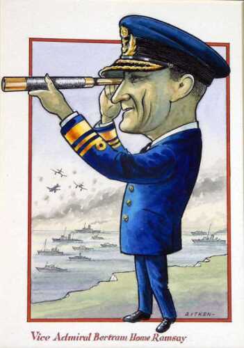 Kenneth Aitken (1929-2003). Vice Admiral Bertram Home Ramsay, watercolour, signed and titled,...