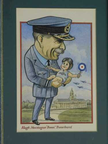 Kenneth Aitken (1929-2003). Hugh Montague 'Boom' Trenchard, watercolour, signed and titled, 23cm...