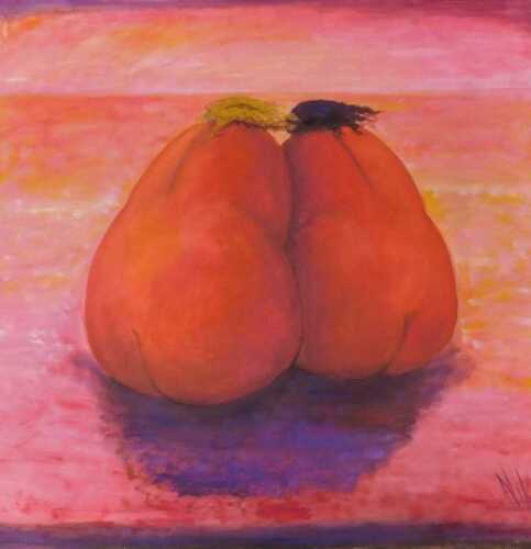 Niki McKay (b.1948). Seated Ladies, oil on canvas, signed, 100cm x 100cm.