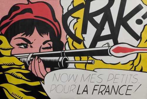 After Roy Lichtenstein. Now, Mes Petits Pour La France, oil on canvas, 100cm x 148cm.