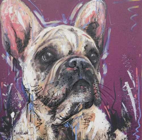 Samantha Ellis (b.1992). Posh Pooch, embellished canvas on board, signed, numbered 16/295,...