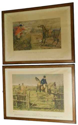 After John Leech (1817-1864). The Noble Science, coloured print, 63cm x 82cm and another Mrs...