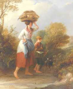 Alex Johnstone (19thC). Going to market, oil on canvas, signed and dated 1840, 75cm x 62cm....