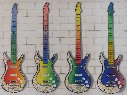 David Yoell (1950-2025). Guitars, oil on board, signed verso, 92cm x 122cm.