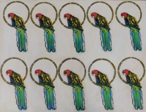David Yoell (1950-2025). Parrots, oil on board, signed verso, 91cm x 122cm.