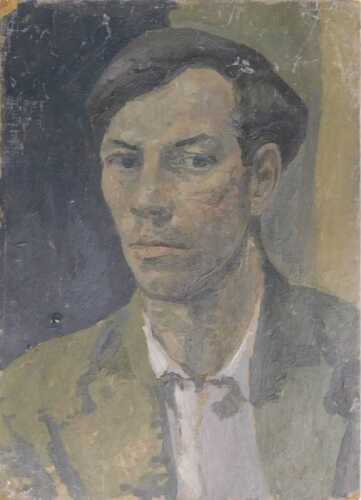 William S Taylor (1920-2010). Self Portrait, oil on board, 34.5cm x 25cm.