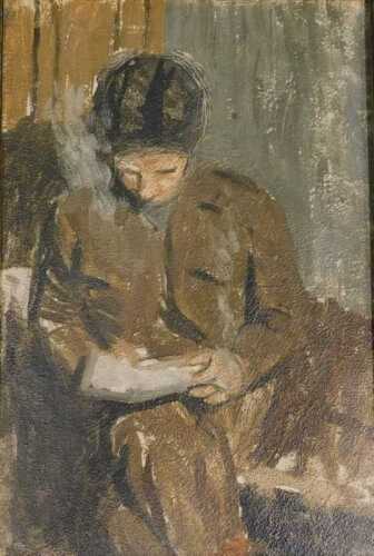 William S Taylor (1920-2010). Soldier, oil on canvas, attributed, titled and dated 1941 verso,...