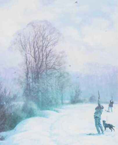 John Trickett (b.1952). High shot from the peg, artist signed limited edition coloured print,...