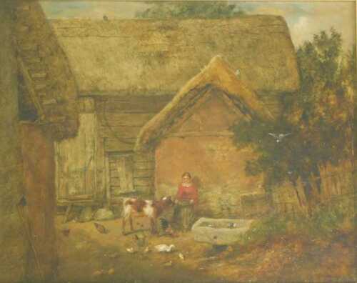 Alfred Dawson (1843-c1922). Aden Cottage Thorpe Surrey, oil on panel, initialled, 19.5cm x 24cm.
