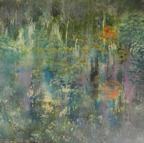 Ted Stourton (20thC). Island of Shallot, oil on board, signed and titled, 87cm x 87cm.