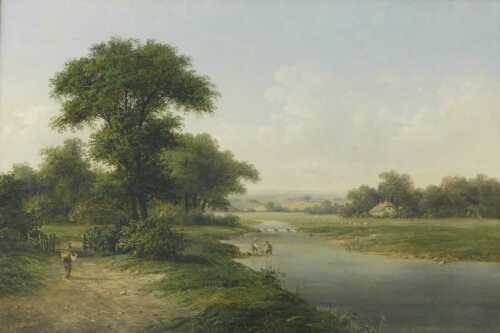 Walter Heath Williams (act. 1841-c.1876). Summer at Dartford Heath, Kent, oil on canvas, signed...