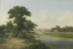 Walter Heath Williams (act. 1841-c.1876). Summer at Dartford Heath, Kent, oil on canvas, signed...