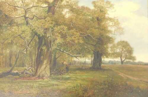 Harry Wallace (act.1881-1934). Thoresby Park, oil on canvas, signed and titled verso, 38.5cm x...