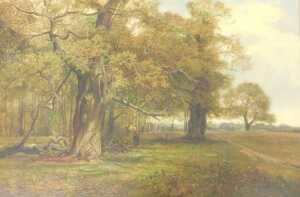 Harry Wallace (act.1881-1934). Thoresby Park, oil on canvas, signed and titled verso, 38.5cm x...
