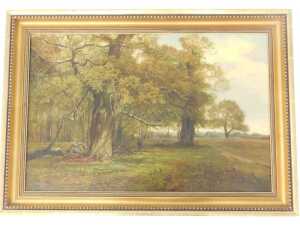 Harry Wallace (act.1881-1934). Thoresby Park, oil on canvas, signed and titled verso, 38.5cm x... - 2