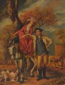 H Mason (19thC). Lady on horseback, oil on panel, signed, 24cm x 19cm.