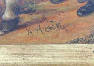 H Mason (19thC). Lady on horseback, oil on panel, signed, 24cm x 19cm. - 3