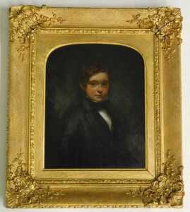 19thC British School. Half length portrait of a young gentleman, oil on canvas, 25cm x 19.5cm. - 2