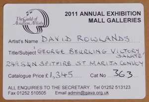 David Rowlands (20thC). George Beurling Victory Salute 249 Sqn Spitfire St Marija Convoy, oil on... - 5