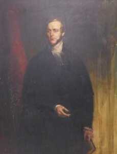 19thC British School. Three quarter portrait - Victorian clergyman, oil on canvas, 141cm x 110cm.