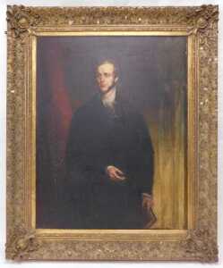 19thC British School. Three quarter portrait - Victorian clergyman, oil on canvas, 141cm x 110cm. - 2