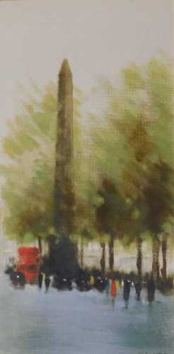 Anthony Robert Klitz (1917-2000). Cleopatra's Needle London, oil on canvas, signed, 75.5cm x 37cm.