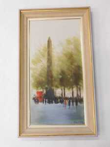 Anthony Robert Klitz (1917-2000). Cleopatra's Needle London, oil on canvas, signed, 75.5cm x 37cm. - 3