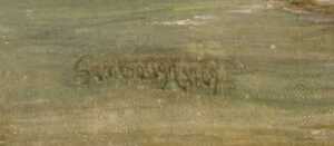Samuel Bough (1822-1878). On the Humber, oil on canvas, signed, dated 1869, titled verso, 34.5cm... - 4