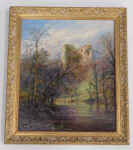 George Graham (1881/82-1949). Neidpath Castle, Peebleshire, oil on canvas, signed and titled... - 2
