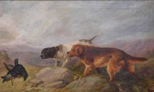 Richard Ansdell (1815-1885). Black game, oil on canvas, signed, titled and dated 1868 verso,...