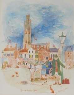Colin Carr (1929-2002). Boston Market Place, watercolour, signed, titled and dated (19)82, 34cm...