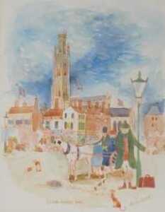 Colin Carr (1929-2002). Boston Market Place, watercolour, signed, titled and dated (19)82, 34cm...