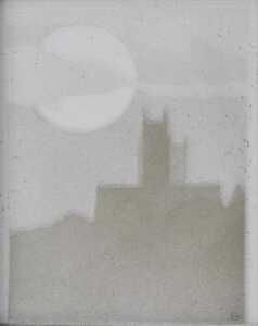 Kevin Wallhead (20thC). Five mile view, glass, signed, titled and dated 2016 verso, 24cm x 19cm.